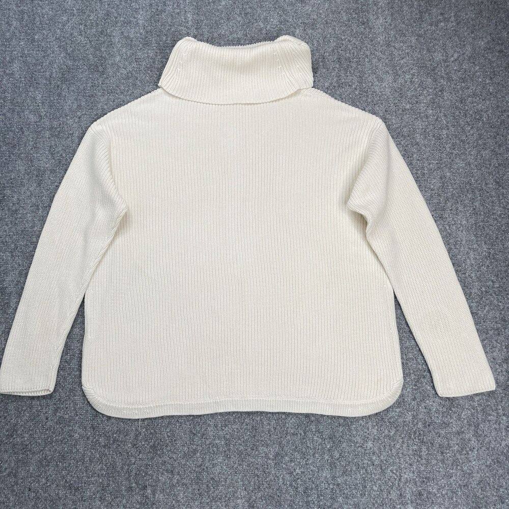 Talbots Sweater Womens Size Petite XL Ivory Cream Cowl Neck Cotton Modal - Picture 2 of 8